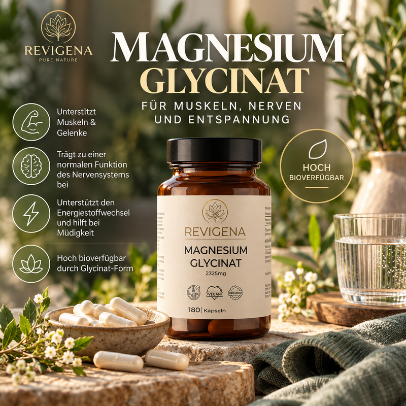 Magnesium Bisglycinat 180 Kapseln – hoch bioverfügbar, vegan
